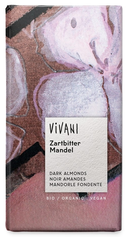 BIO-Zartbitterschokolade mit Mandeln 100 g – VIVANI MHD: 11-2026