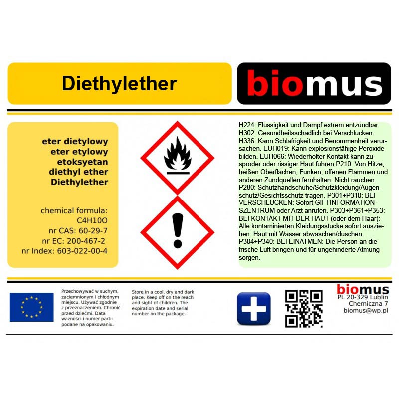 Diethylether 5l C4H10O BIOMUS - Biolaboratorium