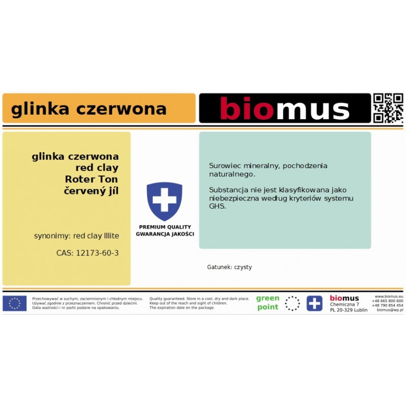 Rote Tonerde 3kg BIOMUS - Biolaboratorium