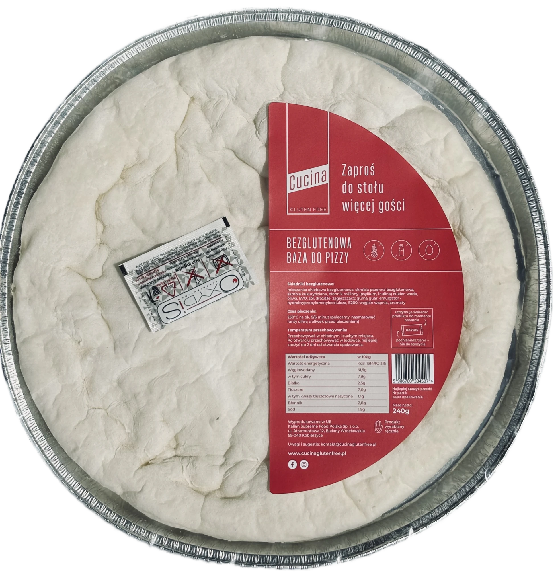 Glutenfreier Pizzaboden 240 g Cucina - Biolaboratorium