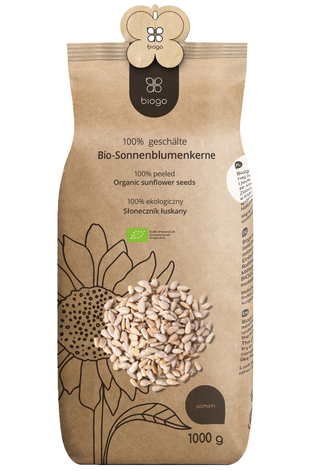 GESCHÄLTE SONNENBLUMEN BIO 1 KG BIOGO - Biolaboratorium