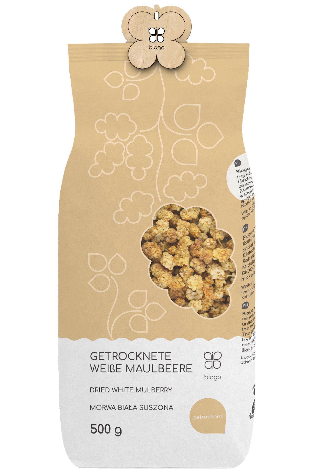 Getrocknete weiße Maulbeere 500 g BIOGO - Biolaboratorium