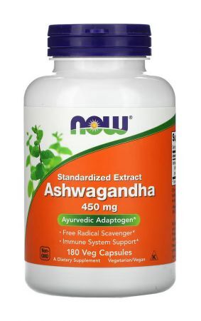 Ashwagandha 450 MG Withanolide 25 % 180 Kapseln NOW FOODS - Biolaboratorium