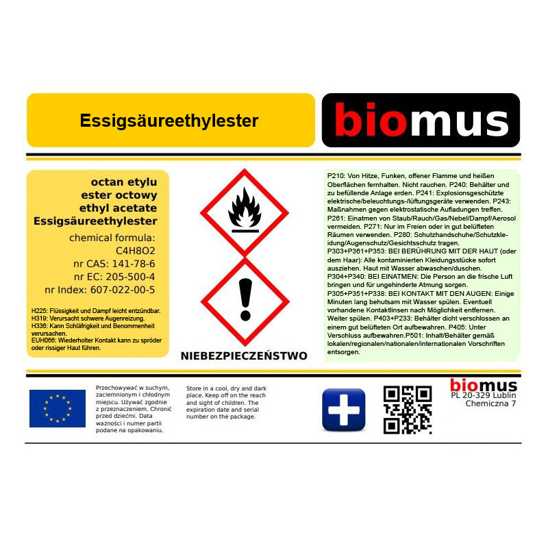 Ethylacetat Essigsäureethylester 5L BIOMUS - Biolaboratorium