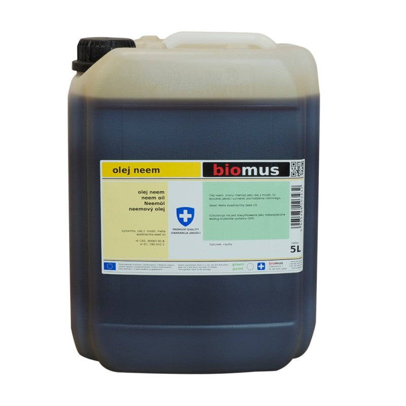 Neemöl (aus Neem) UNRAFFINIERT, KALTGEPRESST 5000 ml BIOMUS - Biolaboratorium