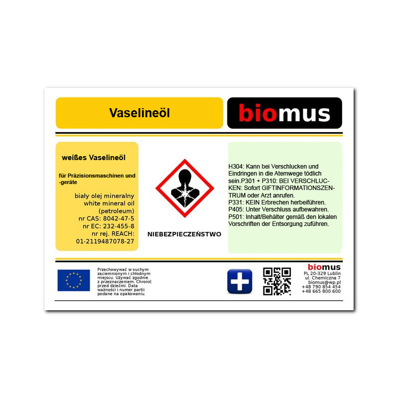 Vaselineöl 25kg BIOMUS - Biolaboratorium
