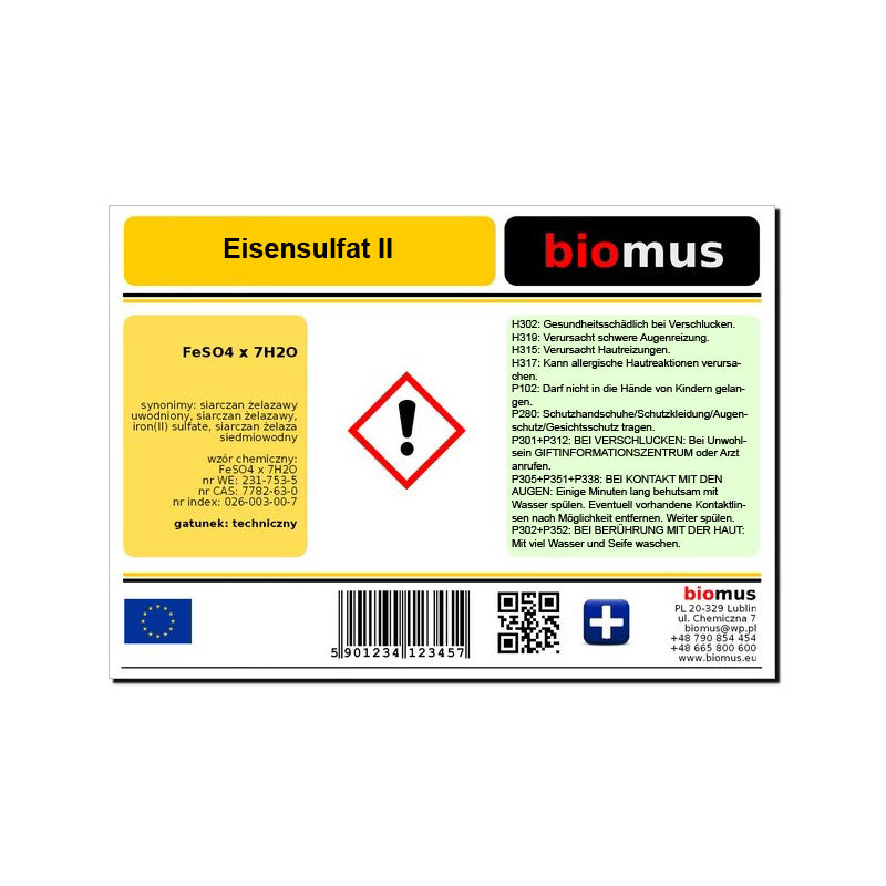 Eisensulfat 5kg BIOMUS - Biolaboratorium
