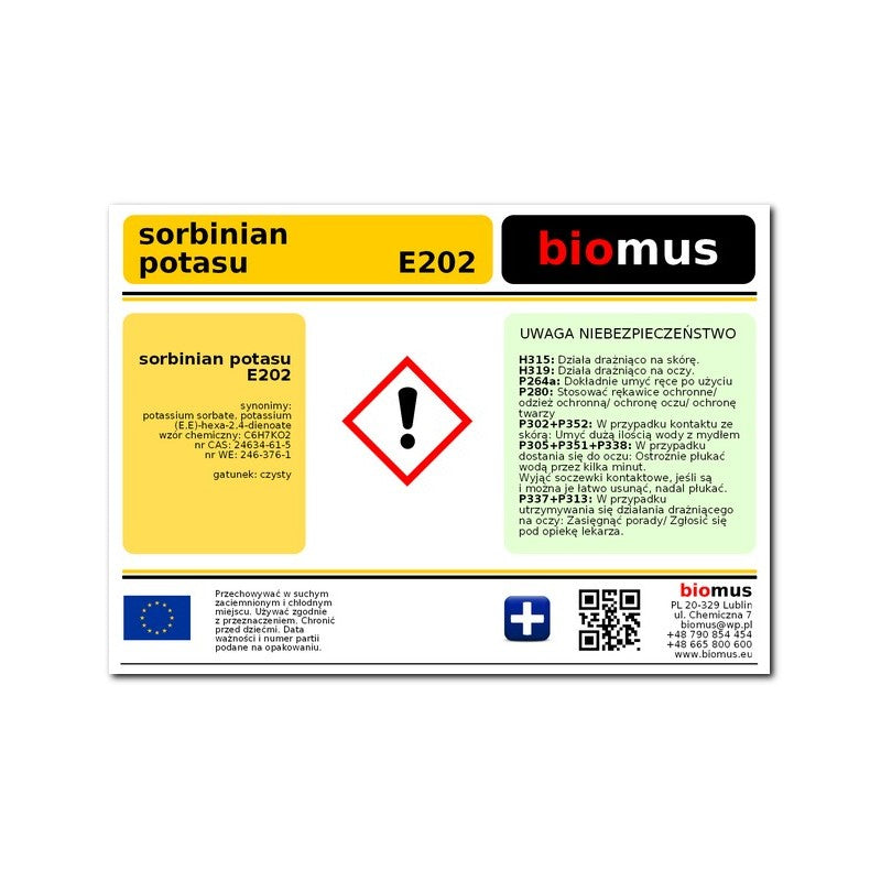 Kaliumsorbat E202 1kg BIOMUS - Biolaboratorium