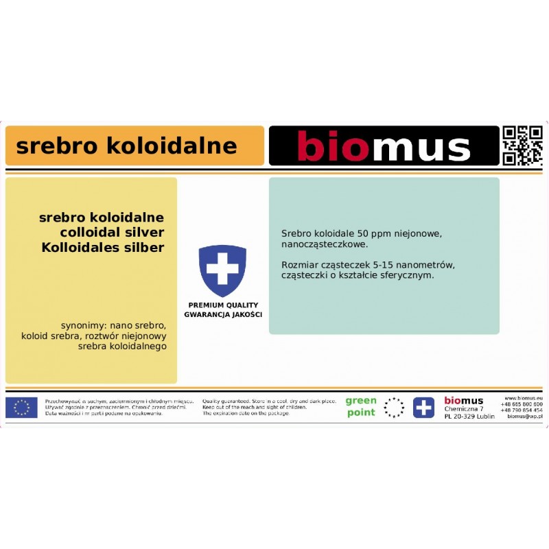 Kolloidales Silber 50 ppm BIOMUS 5 L - Biolaboratorium