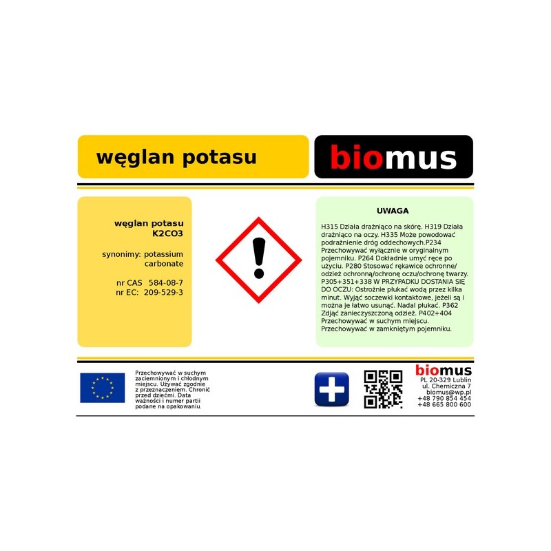 Kaliumcarbonat 5kg BIOMUS - Biolaboratorium