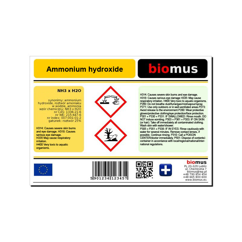 Ammoniakwasser r - r 25% 5000ml BIOMUS - Biolaboratorium