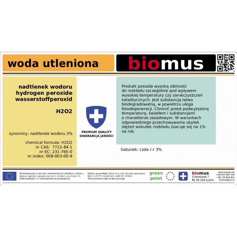 Sauerstoffhaltiges Wasser 250ml BIOMUS - Biolaboratorium