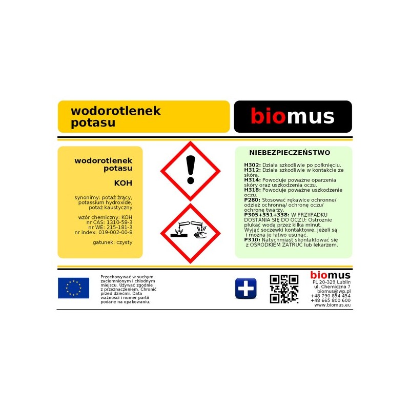 Kaliumhydroxid 5kg BIOMUS - Biolaboratorium