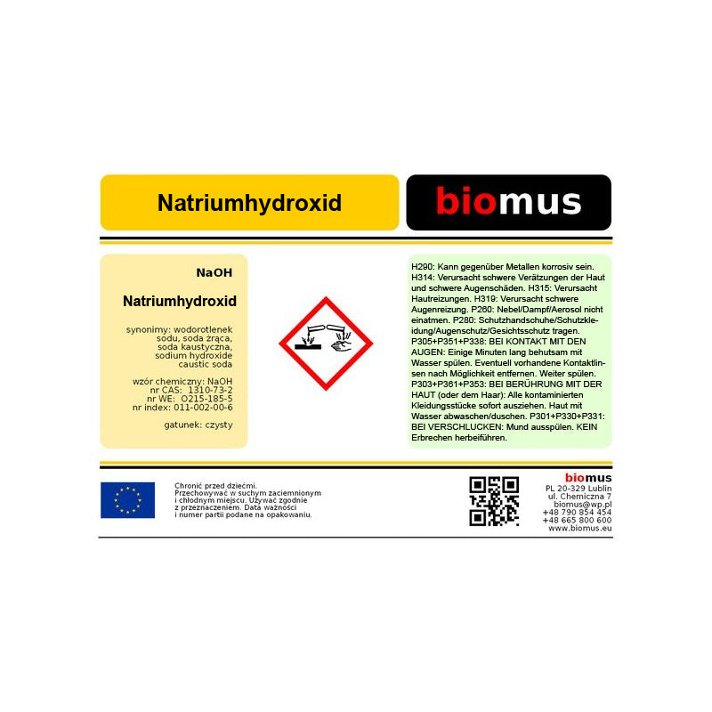 Natriumhydroxid 25kg BIOMUS - Biolaboratorium