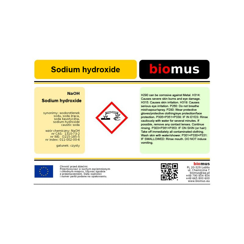 Natriumhydroxid 25kg BIOMUS - Biolaboratorium