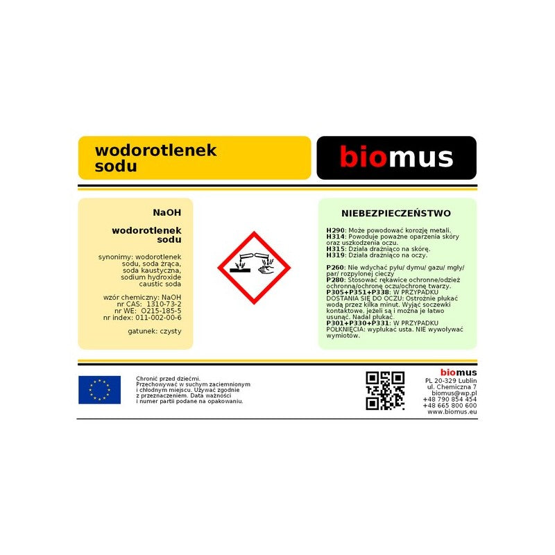 Ätznatron. Natriumhydroxid 1 kg BIOMUS - Biolaboratorium