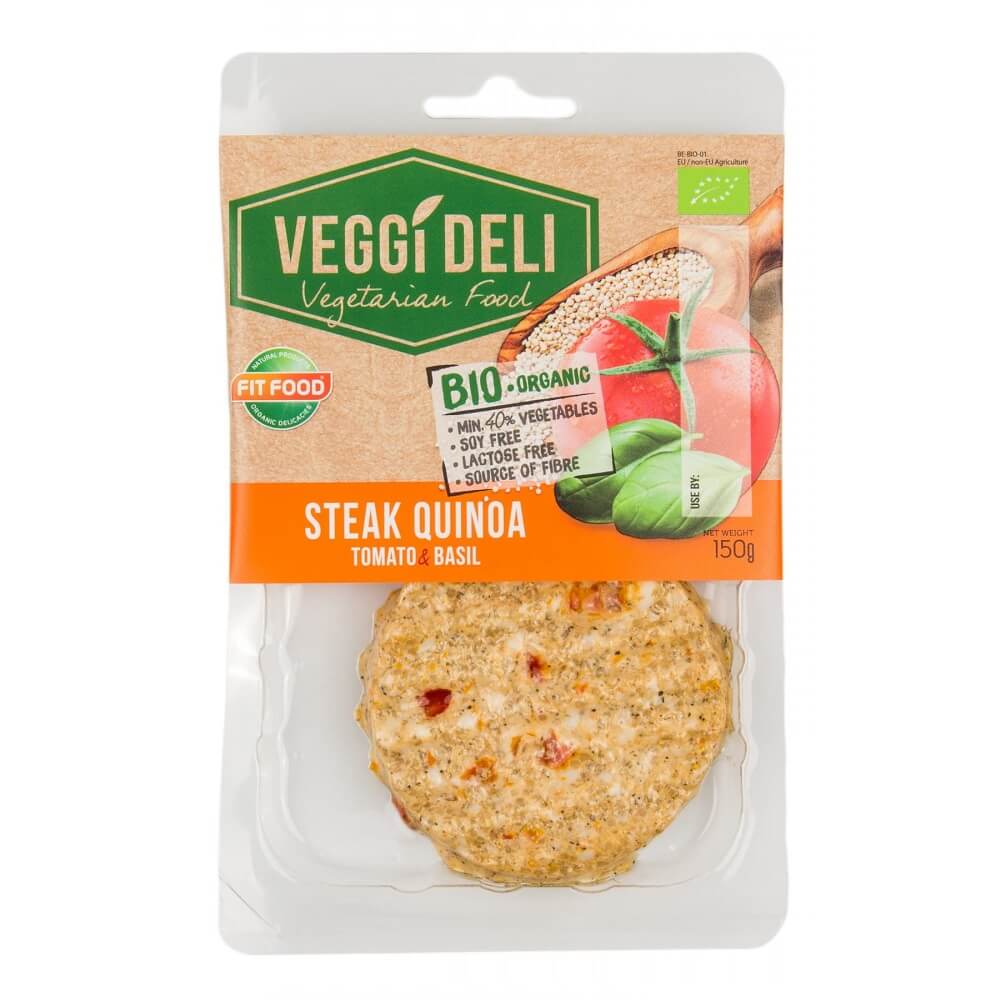 Vegetarisches BIO Tomatensteak - Basilikum mit Quinoa 150 g VEGGI DELI
