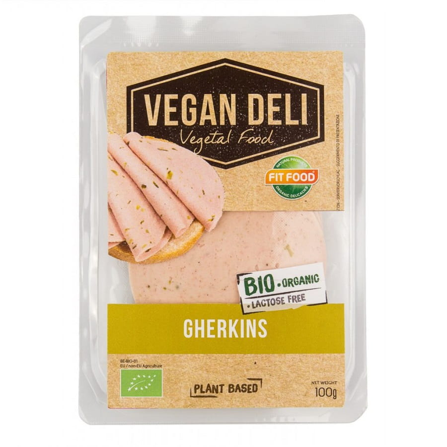 Vegane Alternative BIO-Aufschnitt mit Gurkenscheiben 100 g VEGAN DELI