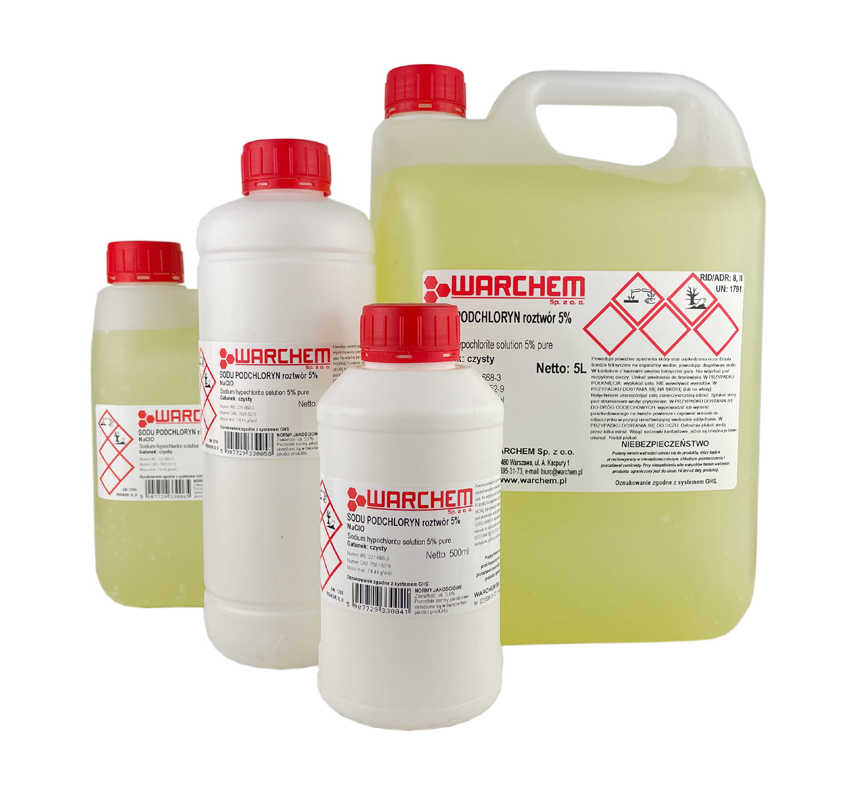 NATRIUMHYPOCHLORIT-Lösung 5 % – rein 500 ml WARCHEM