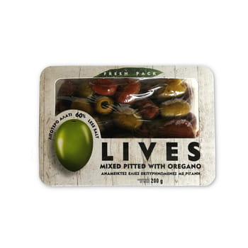 Grüne Oliven und Kalamata, mariniert, entkernt, Frischpackung 200 g