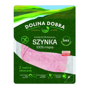 Schinken 100 % Fleisch ohne Konservierungsstoffe in Scheiben Dolina Dobra 100 g
