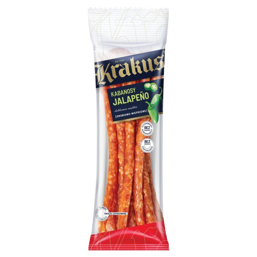 Geflügel- und Schweinewürste mit Jalapeno Krakus 95g