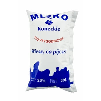 Drei Wochen alte Milch von Koneckie 2% 0,9l