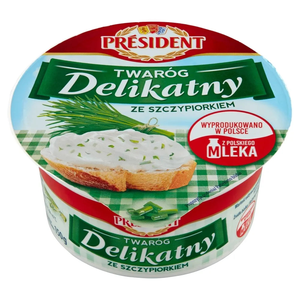 Zarter Hüttenkäse mit Schnittlauch President 150g