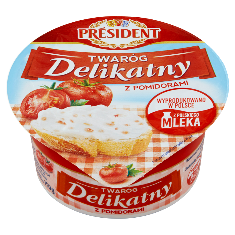 Zarter Hüttenkäse mit Tomaten President 150g