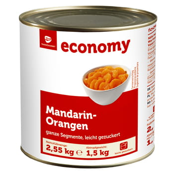 Ganze Mandarinenstücke in hellem Sirup TGE 2,55 kg