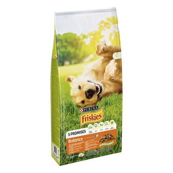 Balance Hundefutter mit einer köstlichen Mischung aus Huhn und Rind mit Gemüse Friskies 10 kg