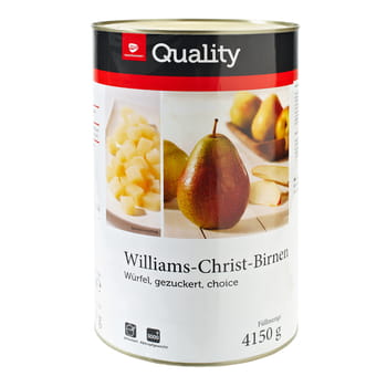Williamsbirnen in Würfeln in Sirup TGQ 4,15kg