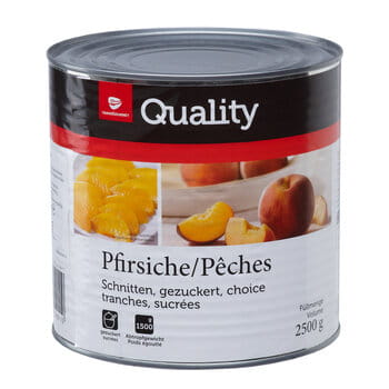 Pfirsichfruchthälften in Sirup TGQ 2,5 kg