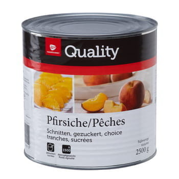 Pfirsiche in Scheiben geschnitten in TGQ-Sirup 2,5 kg