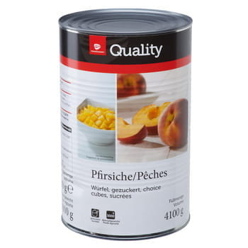 Gewürfelte Pfirsiche in Wasser TGQ 4,1 kg