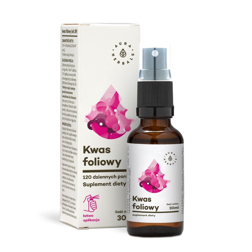 Vitamin B9 Folsäure Spray 240 Anwendungen 30 ml AURA HERBALS