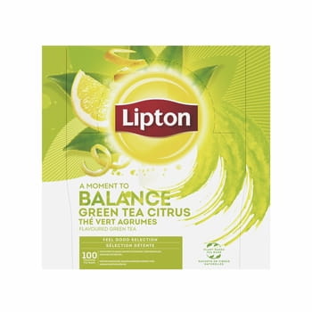 Klassischer grüner Tee Citrus Lipton 100 Umschläge x 1,3 g