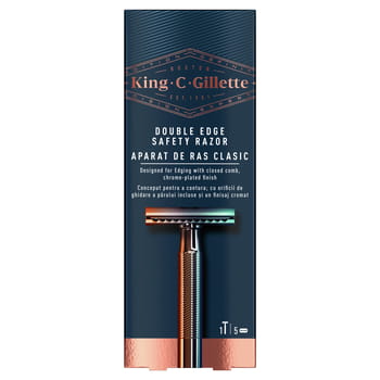 King C Gillette Rasierer + austauschbare Klingen 5 Stk.
