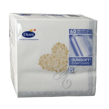 Dunisoft Servietten 40x40cm Duni Heart 60Stk.