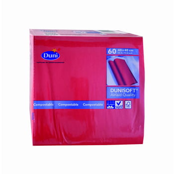 Dunisoft Servietten 40x40cm rot Duni 60Stk.