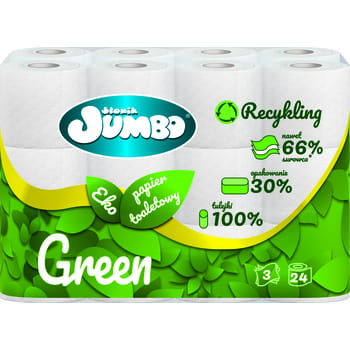 Grünes Toilettenpapier 3-lagig 24 Rollen Słonik Jumbo