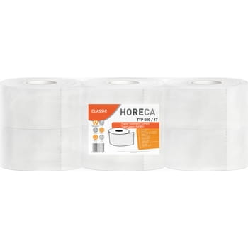 Jumbo-Toilettenpapier Typ 500/18 2-lagig Horeca Classic 6 Rollen