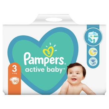 Pampers Active Babywindeln Größe 3 90St.