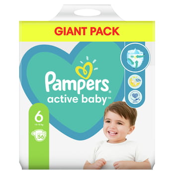 Pampers Active Babywindeln Größe 6 56St.