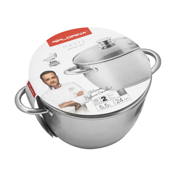 Henry Florina Edelstahl-Induktionstopf 24 cm 5,5 l