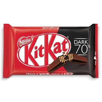 KIT KAT 4 Finger Dark 70 % Waffelstäbchen in dunkler Schokolade, 24 x 41,5 g