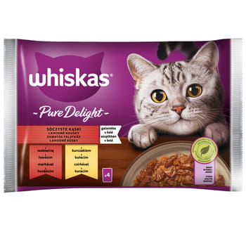 Saftige Häppchen Gelee mit Rind- und Hühnerfleisch Whiskas 340g (4x85g)