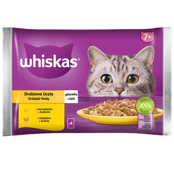 Geflügelschmaus 7+ Gelee mit Huhn und Pute Whiskas 340g (4x85g)