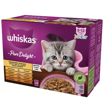 Gelee mit Huhn, Truthahn, Geflügel und Ente Whiskas Junior 1,02 kg (12 x 85 g)