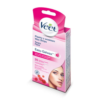Veet Gesichtshaarentfernungsstreifen mit Wachs 20 Stk.